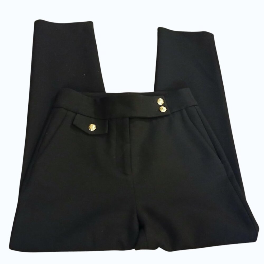 VERONICA BEARD Renzo Slim Leg Ankle Gold Crest Buttons Pants - Like New - Picture 10 of 16